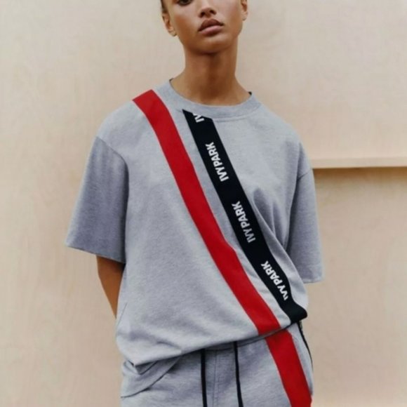 NWT Womens IVY PARK TAPE LOGO T-SHIRT Oversized - Picture 2 of 2